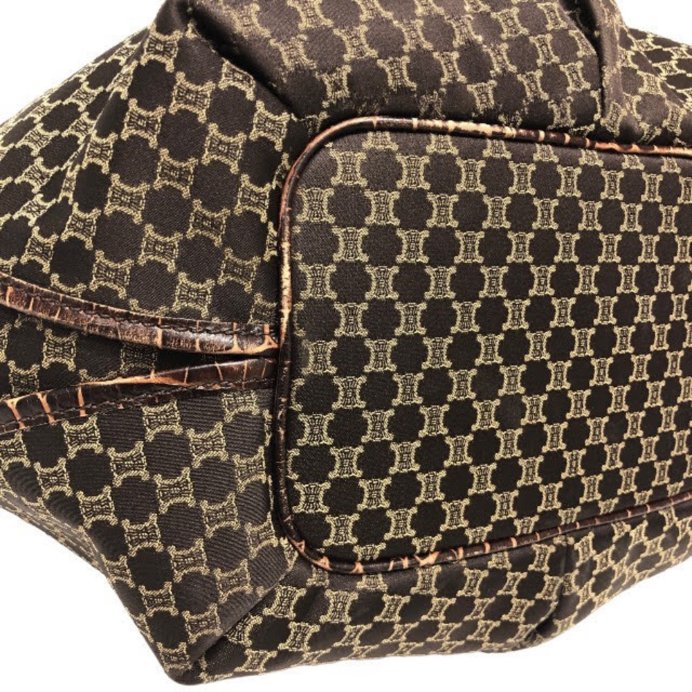 Celine Macadam Pattern Canvas Leather Tote Handba… - image 6